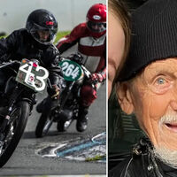 Récord Guiness al piloto de motos más viejo del mundo: dando gas con 97 años y rozando el podio