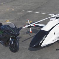 Lo último de Kawasaki no es una moto, sino un loquísimo dron con motor de Ninja H2 que parece un helicóptero y despega desde un camión