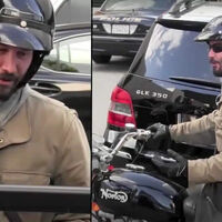 Una mujer chocó contra la moto de Keanu Reeves. Su reacción es el mejor ejemplo para cualquier motero