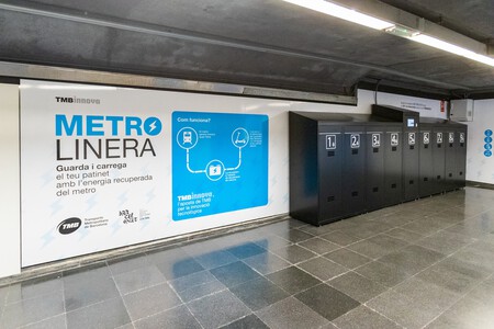 Adiós a quedarse sin batería yendo al trabajo: Barcelona ya tiene su primera metrolinera para patinetes